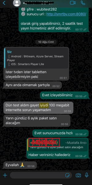 Müşteri 8 tarafından verilen olumlu geri bildirim